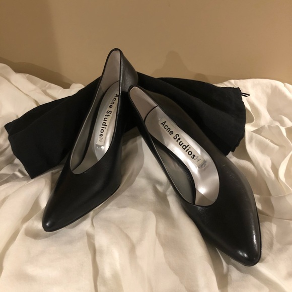 Acne black leather pump - Picture 1 of 7